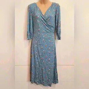 Blue Platypus Women's Blue Bamboo Fox Dress Size Small
